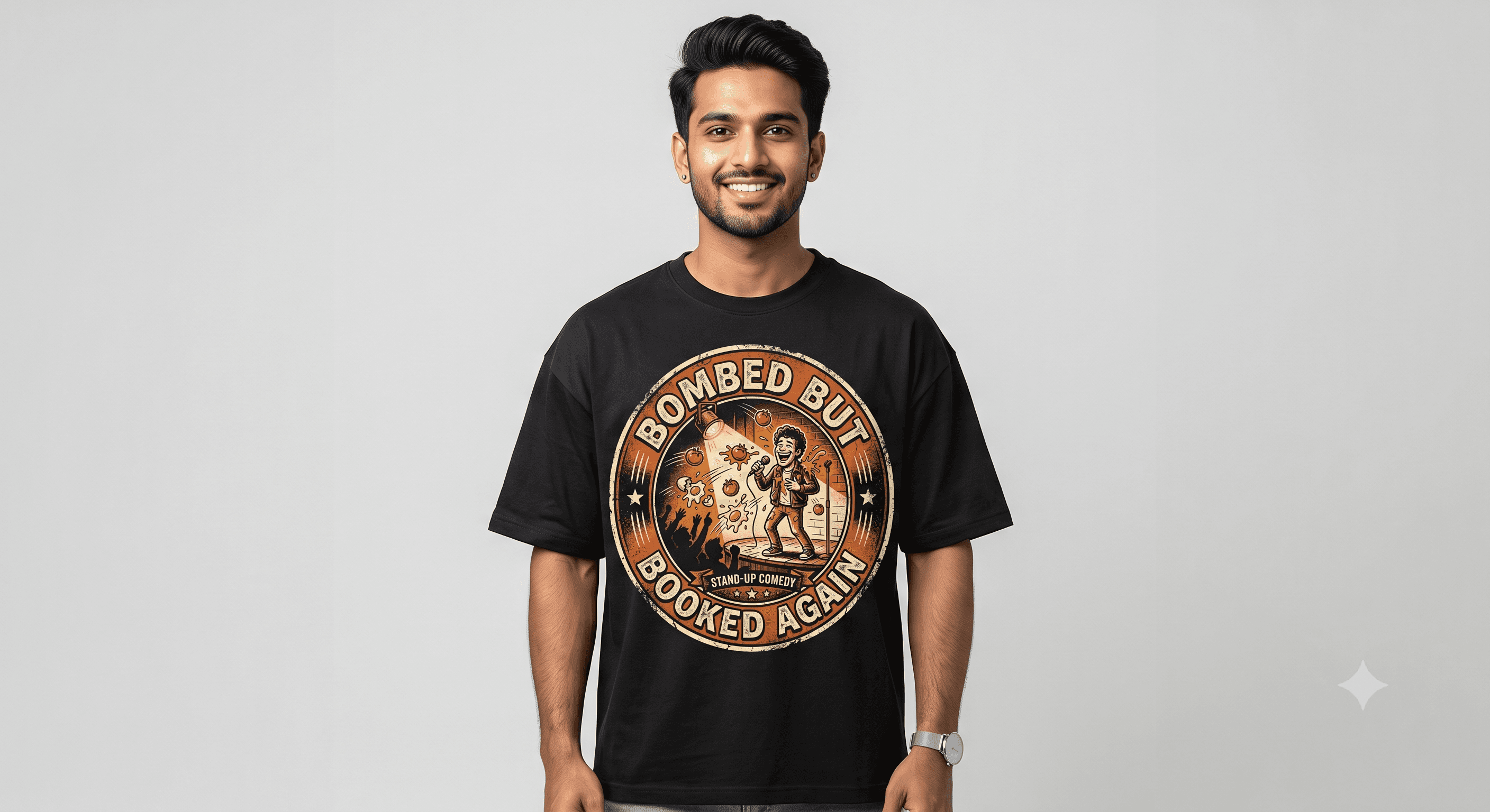 Bombed But Booked Again — Black — On Model (real)