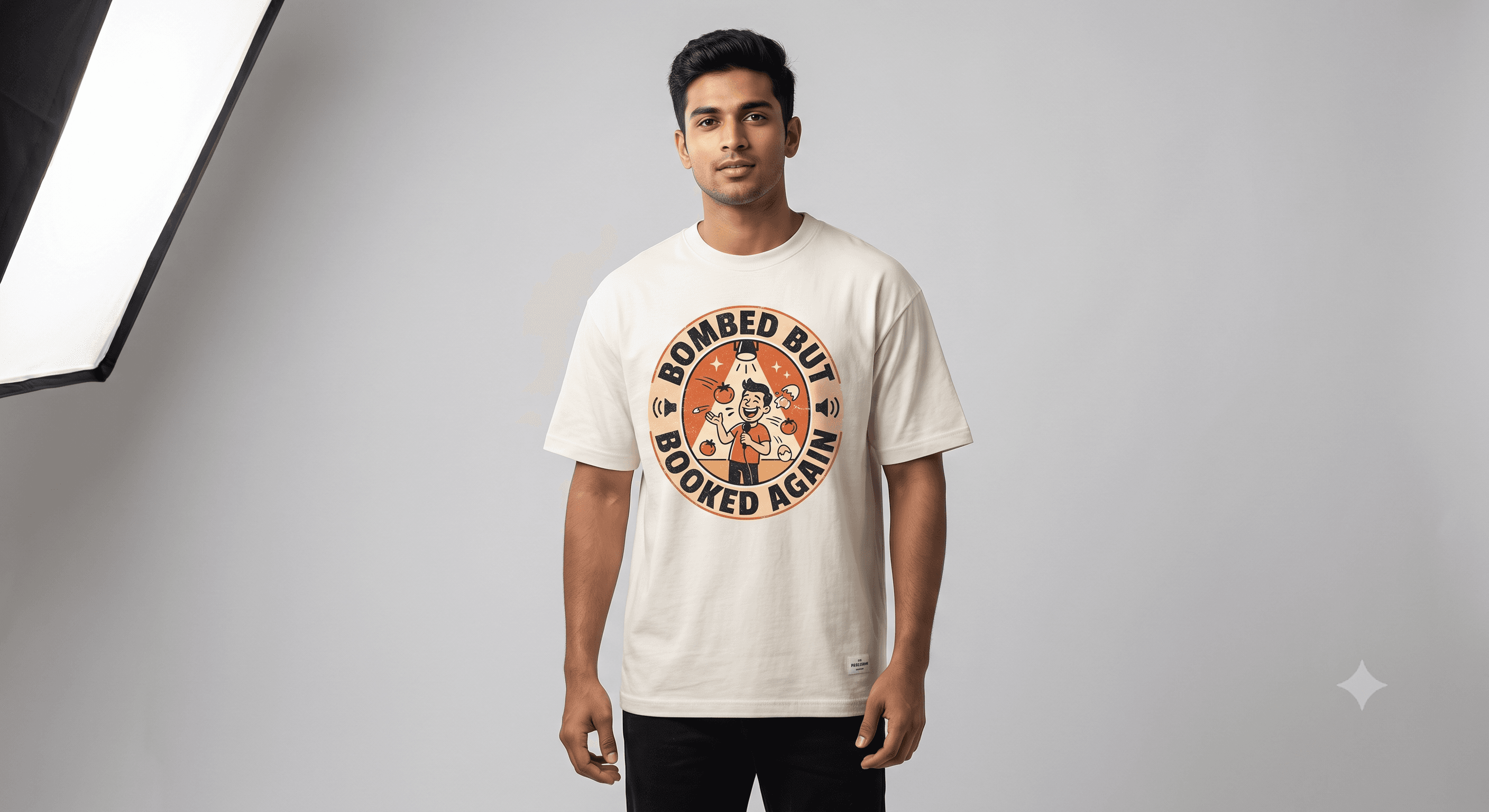 Bombed But Booked Again — White — On Model (real)