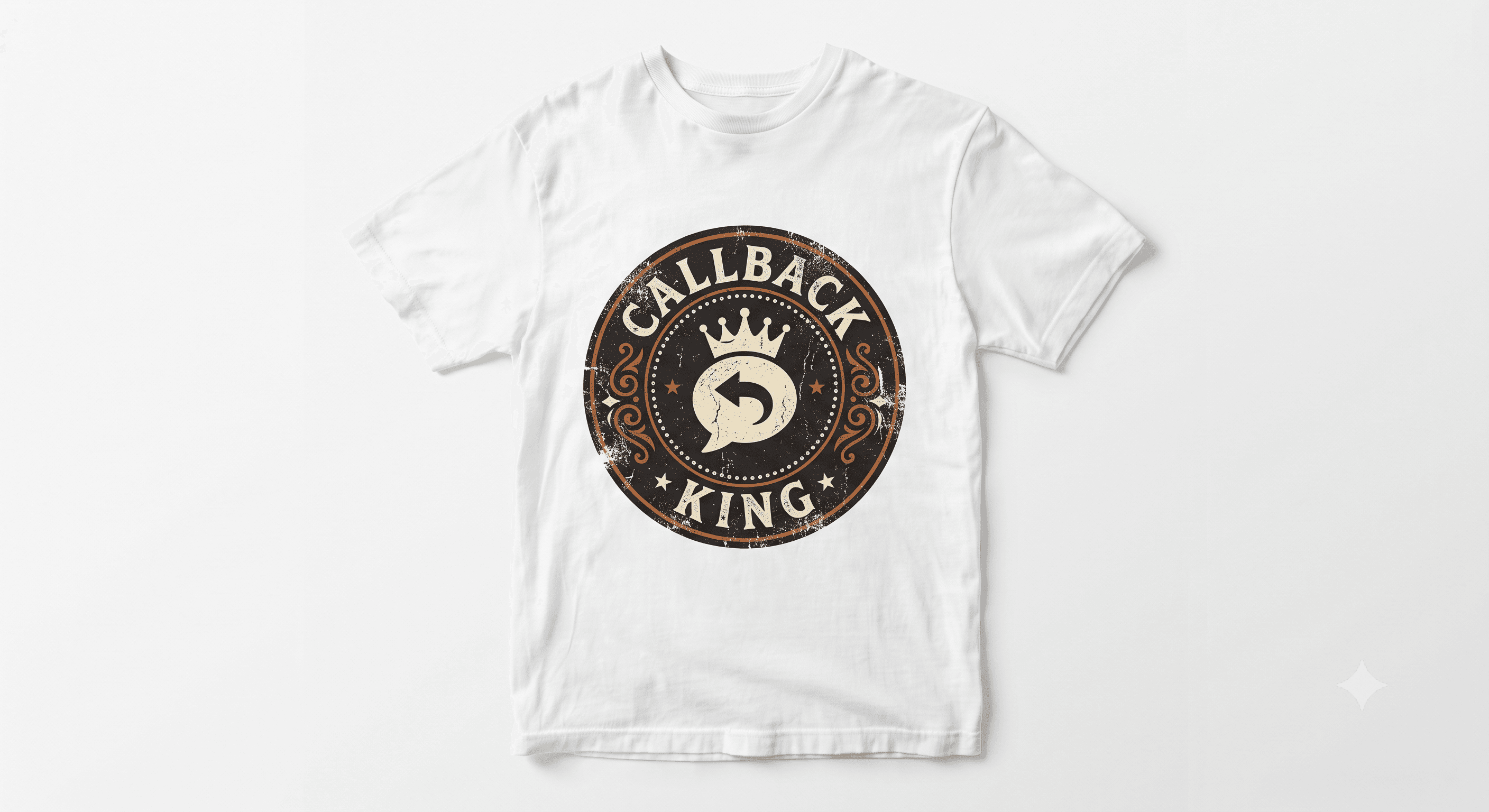 Callback King — White — On T-Shirt (real)