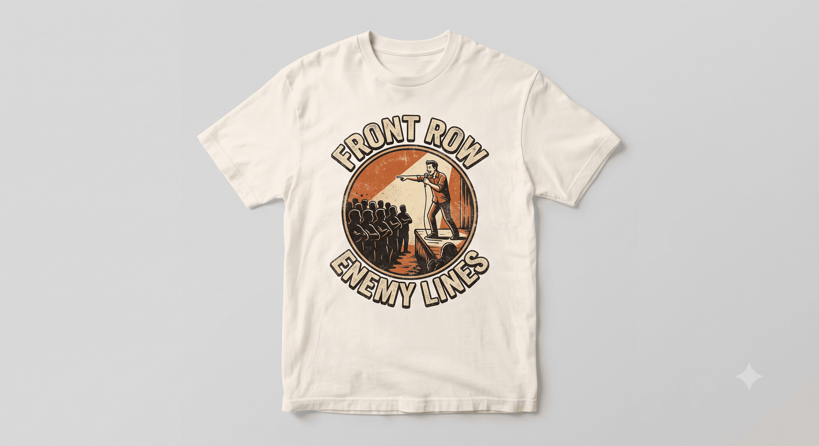 Front Row Enemy Lines — White — On T-Shirt (real)