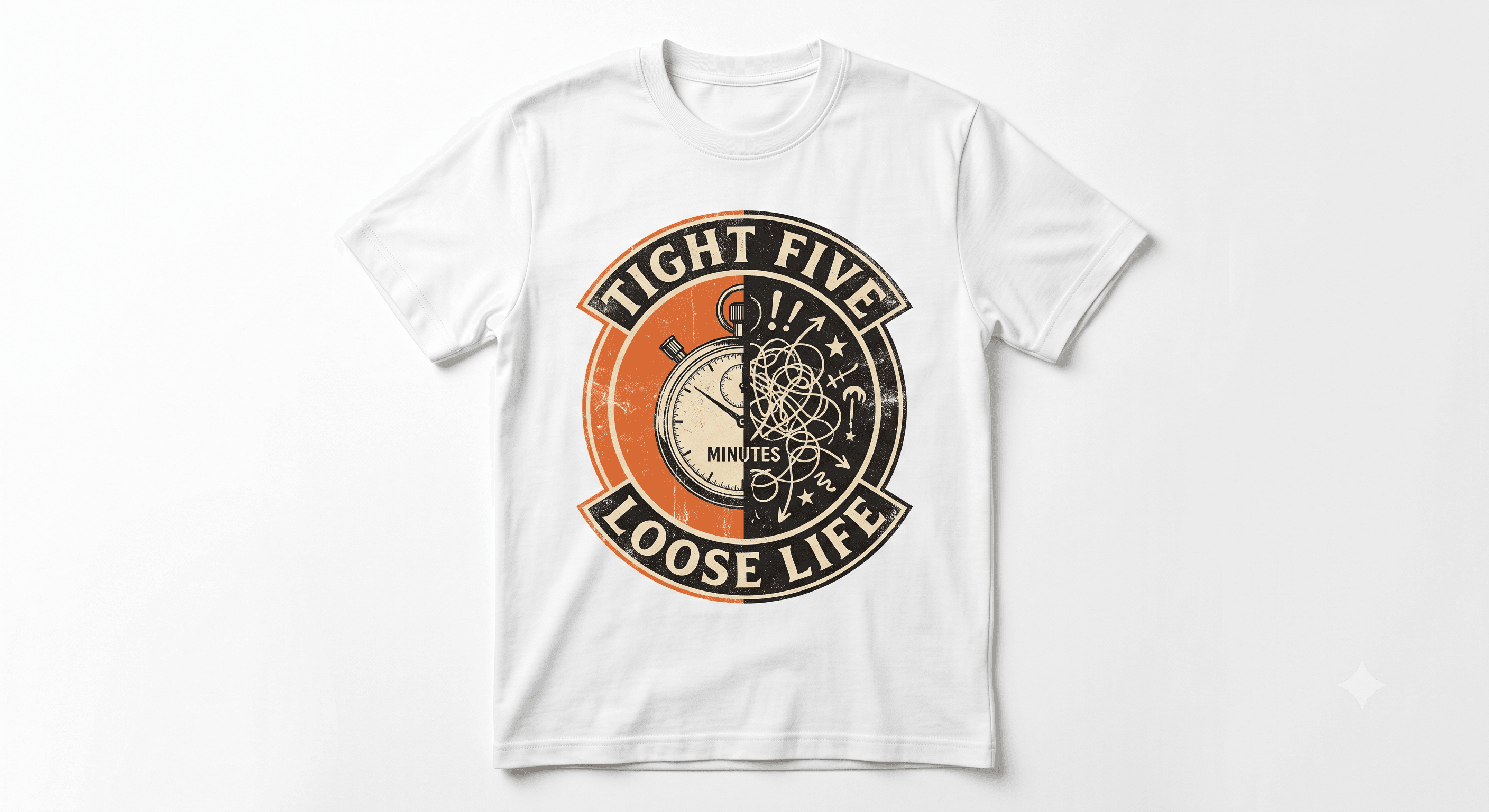 Tight Five Loose Life — White — On T-Shirt (real)