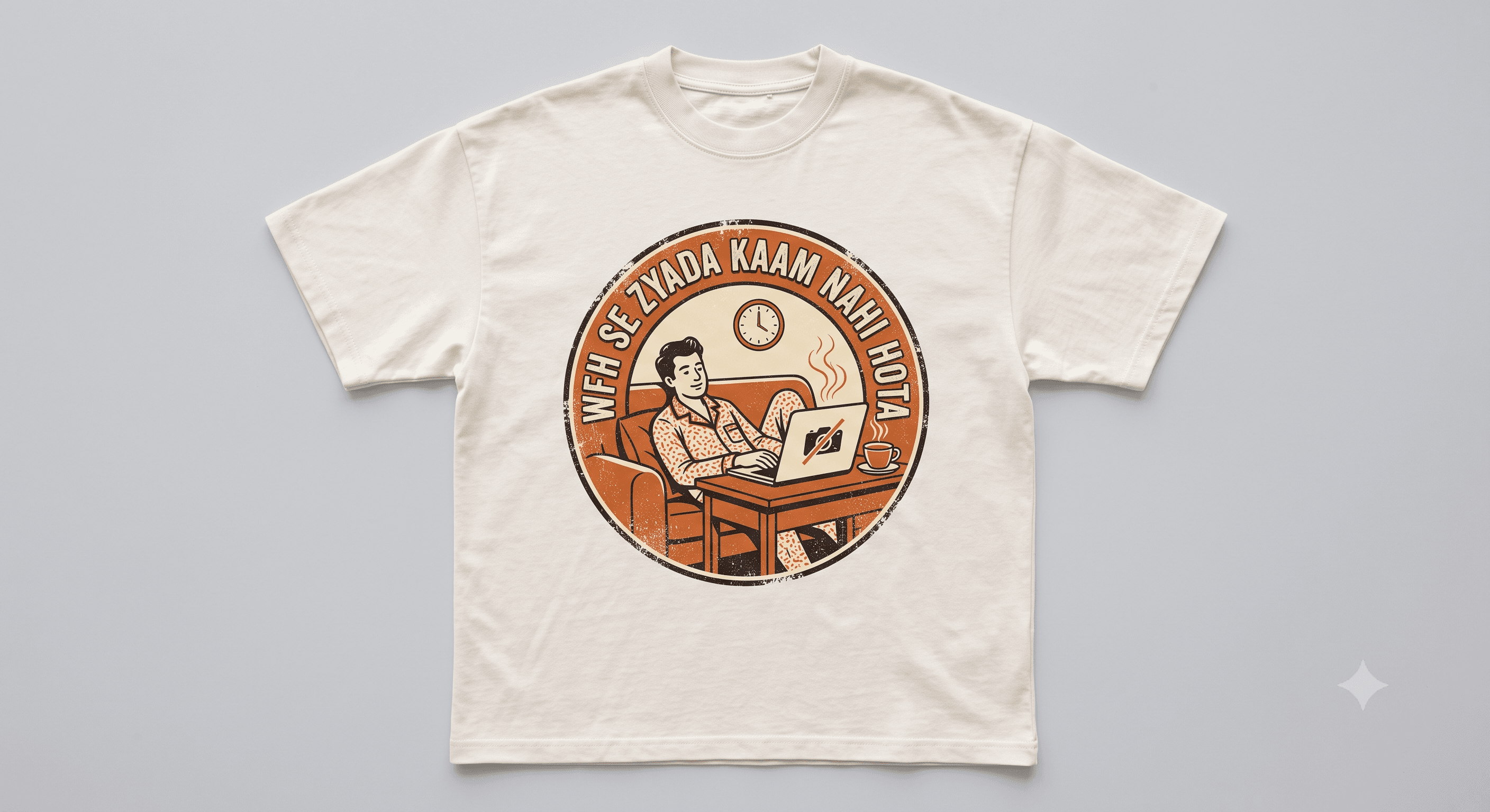 WFH Se Zyada Kaam Nahi Hota — White — On T-Shirt (real)